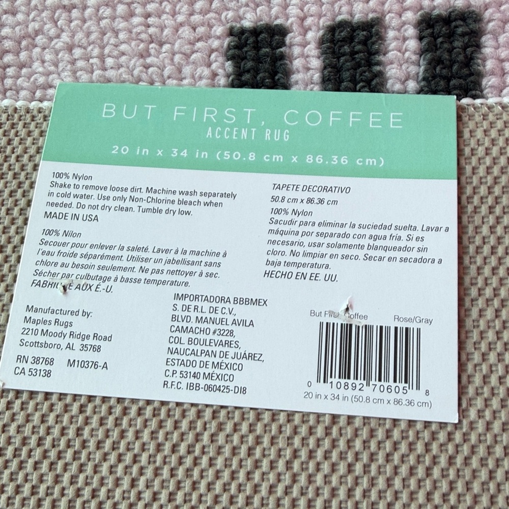But first coffee accent rug - Picture 7 of 7